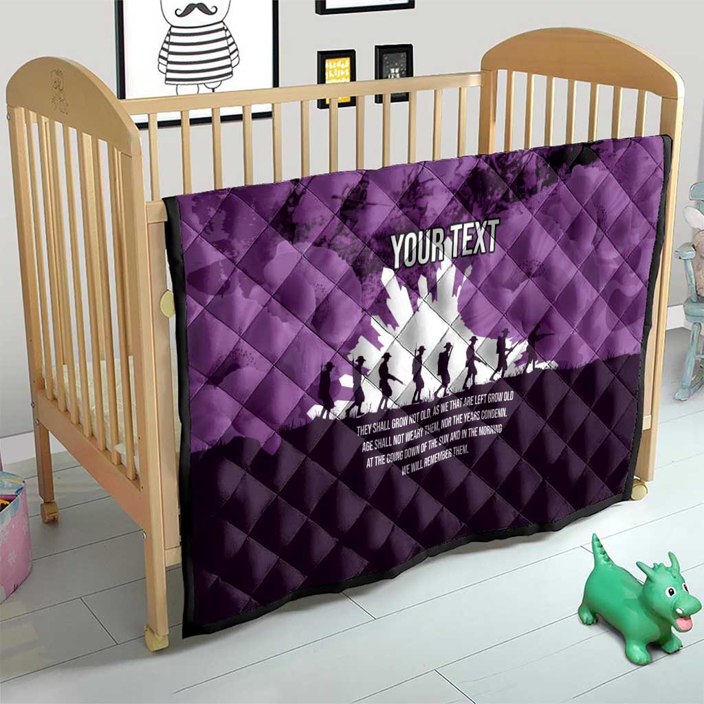 Anzac Day Gallipoli Personalised Quilt Purple Poppy Flowers LT9 - Polynesian Pride