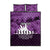 Anzac Day Gallipoli Personalised Quilt Bed Set Purple Poppy Flowers