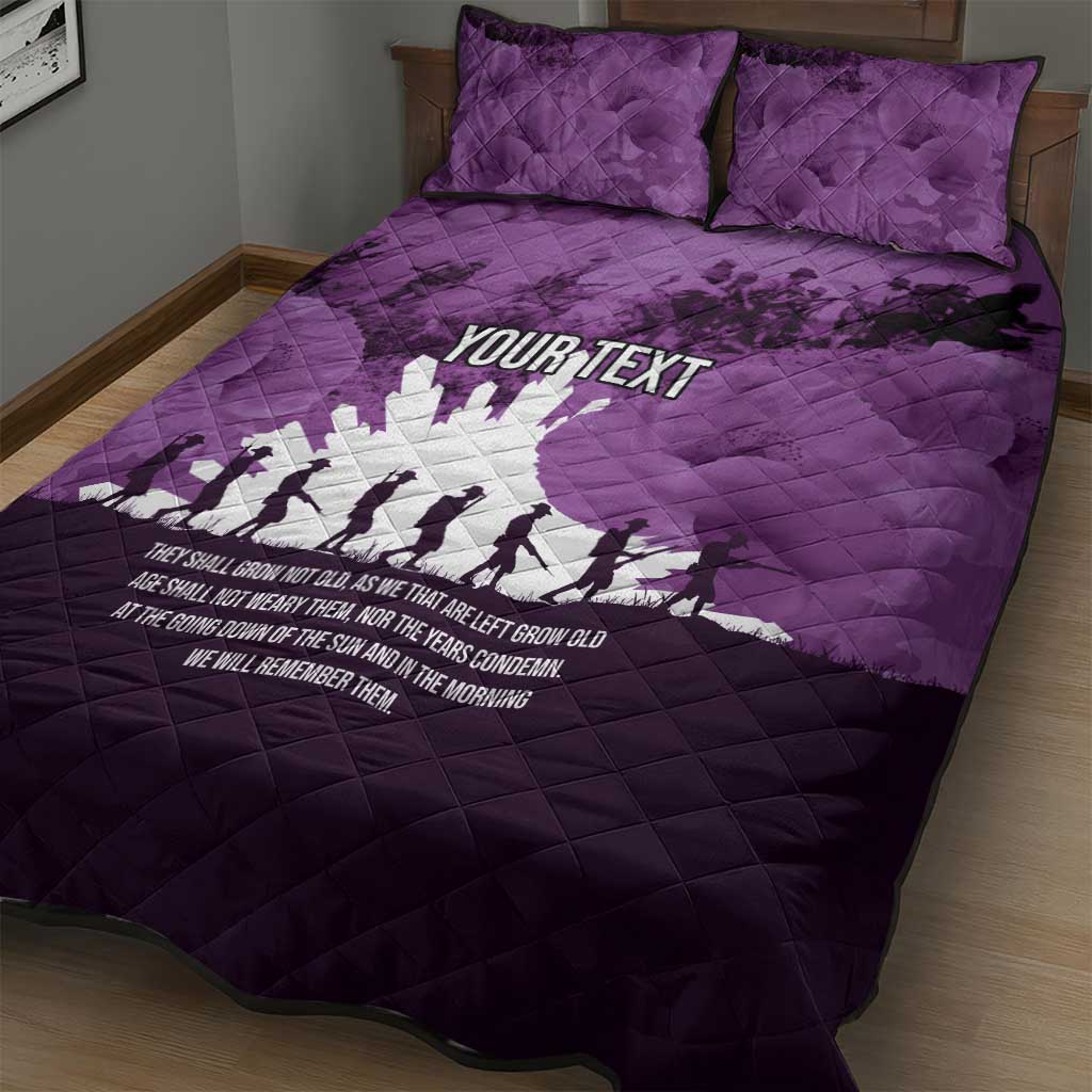 Anzac Day Gallipoli Personalised Quilt Bed Set Purple Poppy Flowers LT9 - Polynesian Pride