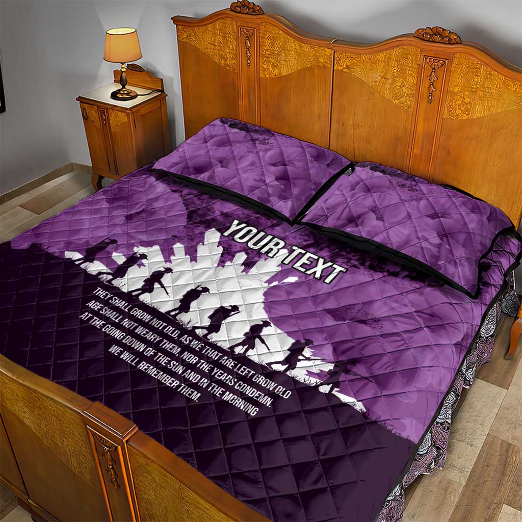 Anzac Day Gallipoli Personalised Quilt Bed Set Purple Poppy Flowers LT9 - Polynesian Pride
