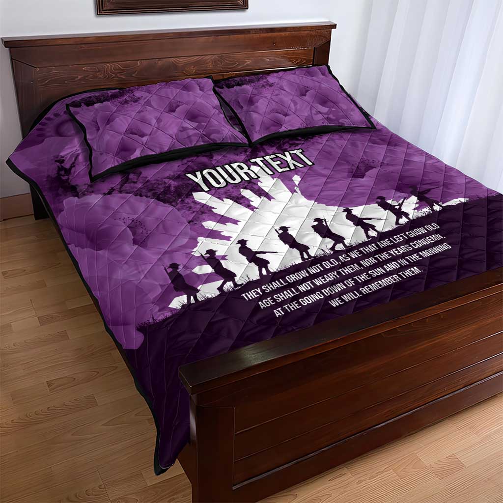 Anzac Day Gallipoli Personalised Quilt Bed Set Purple Poppy Flowers LT9 - Polynesian Pride