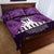 Anzac Day Gallipoli Personalised Quilt Bed Set Purple Poppy Flowers