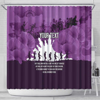Anzac Day Gallipoli Personalised Shower Curtain Purple Poppy Flowers LT9 - Polynesian Pride