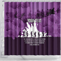 Anzac Day Gallipoli Personalised Shower Curtain Purple Poppy Flowers LT9 - Polynesian Pride