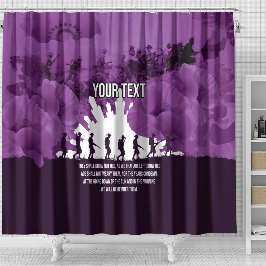Anzac Day Gallipoli Personalised Shower Curtain Purple Poppy Flowers LT9 - Polynesian Pride