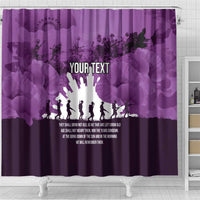 Anzac Day Gallipoli Personalised Shower Curtain Purple Poppy Flowers LT9 - Polynesian Pride