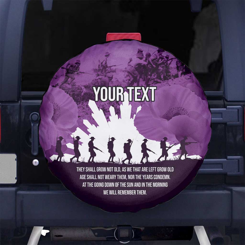 Anzac Day Gallipoli Personalised Spare Tire Cover Purple Poppy Flowers LT9 No hole Purple - Polynesian Pride