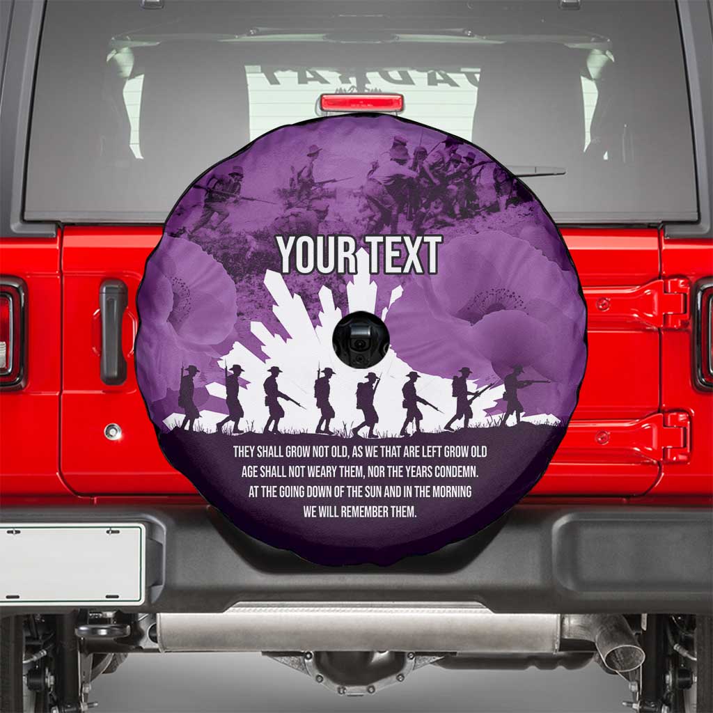 Anzac Day Gallipoli Personalised Spare Tire Cover Purple Poppy Flowers LT9 - Polynesian Pride