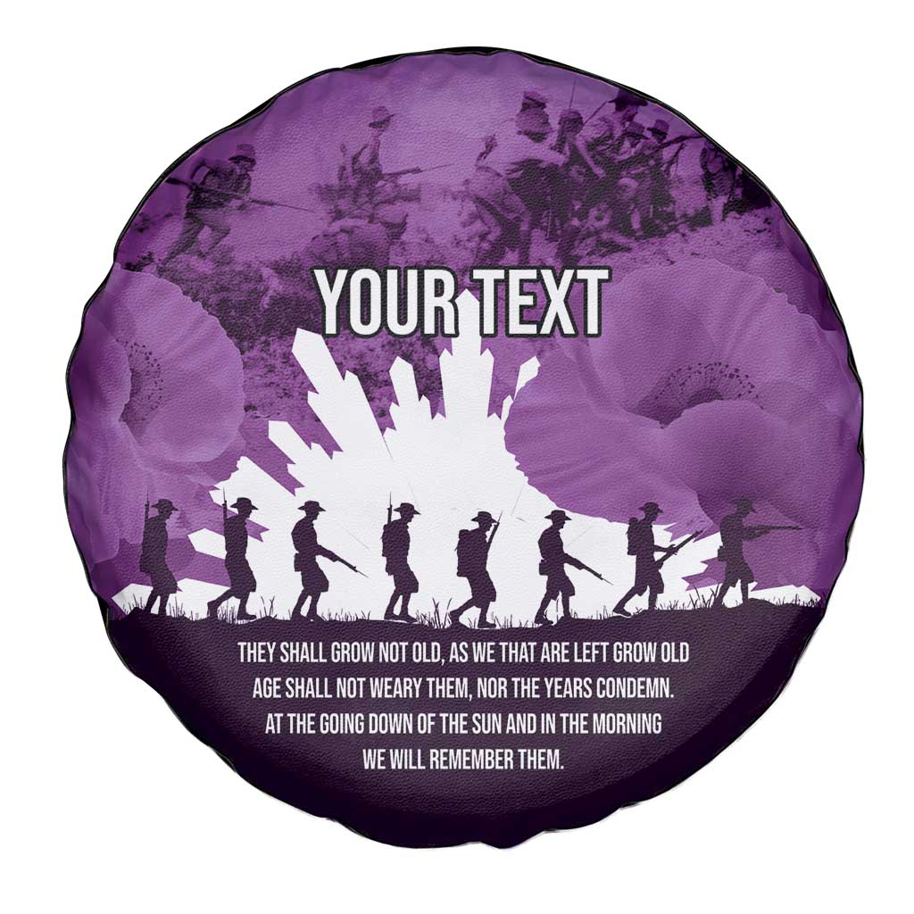Anzac Day Gallipoli Personalised Spare Tire Cover Purple Poppy Flowers LT9 - Polynesian Pride