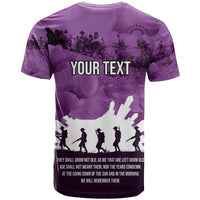 Anzac Day Gallipoli Personalised T Shirt Purple Poppy Flowers