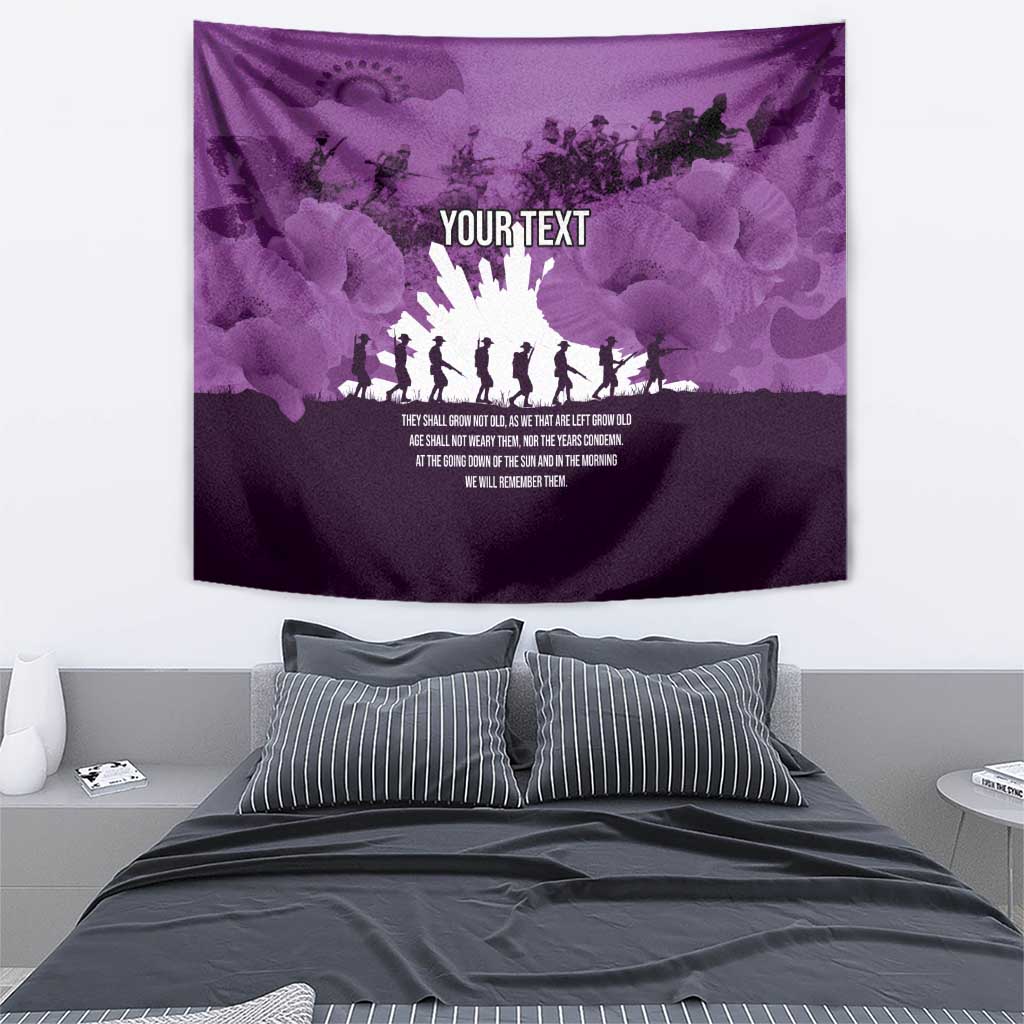 Anzac Day Gallipoli Personalised Tapestry Purple Poppy Flowers LT9 - Polynesian Pride