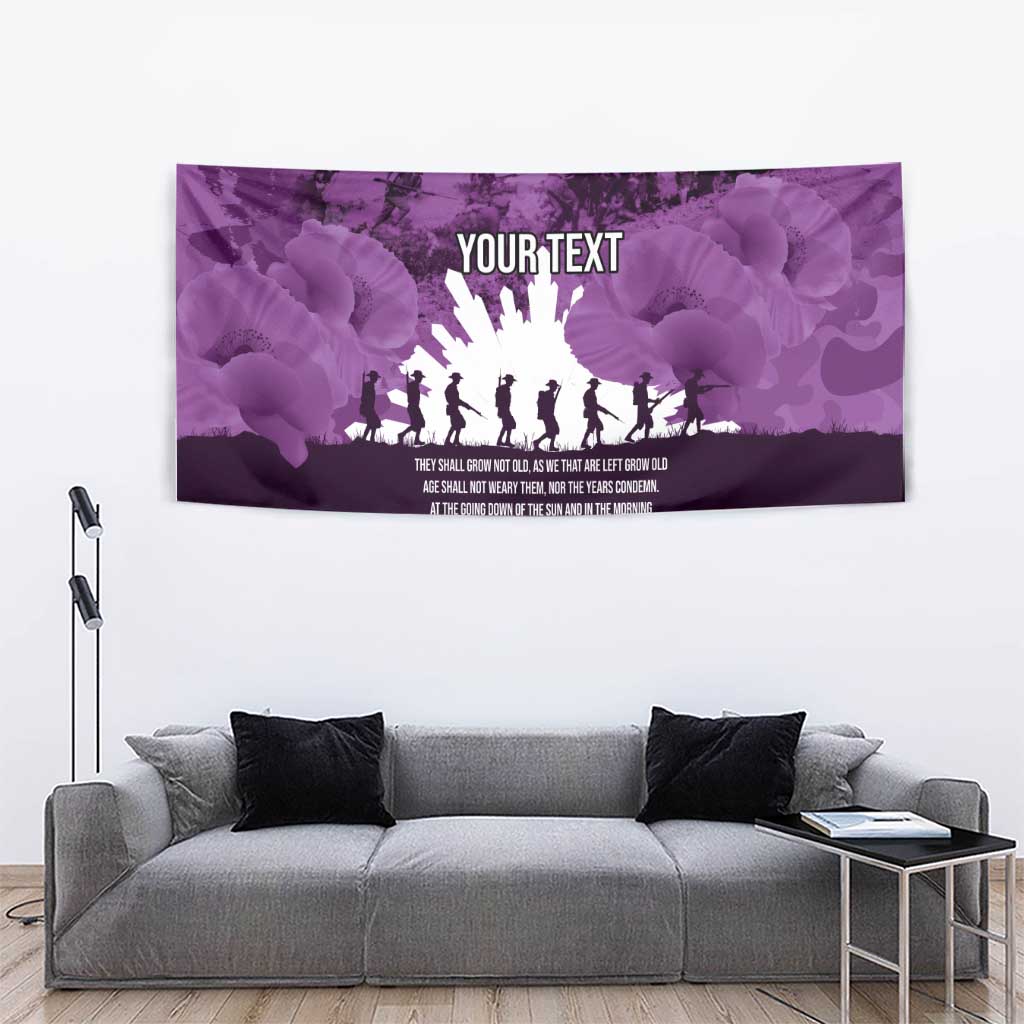 Anzac Day Gallipoli Personalised Tapestry Purple Poppy Flowers LT9 - Polynesian Pride