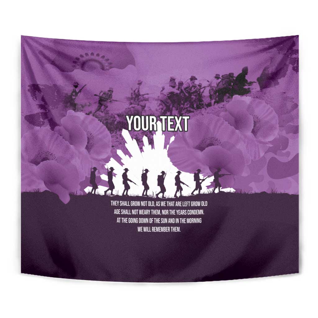 Anzac Day Gallipoli Personalised Tapestry Purple Poppy Flowers LT9 - Polynesian Pride