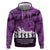 Anzac Day Gallipoli Personalised Zip Hoodie Purple Poppy Flowers