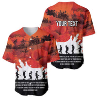 Anzac Day Gallipoli Personalised Baseball Jersey Red Poppy Flowers