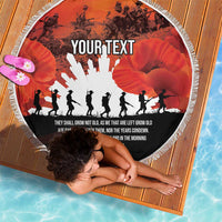 Anzac Day Gallipoli Personalised Beach Blanket Red Poppy Flowers