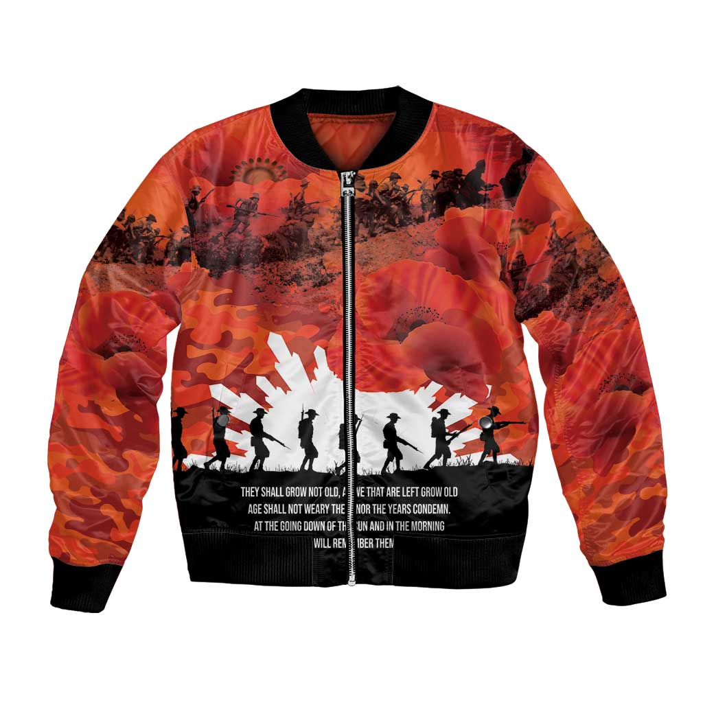 Anzac Day Gallipoli Personalised Bomber Jacket Red Poppy Flowers LT9 Unisex Red - Polynesian Pride