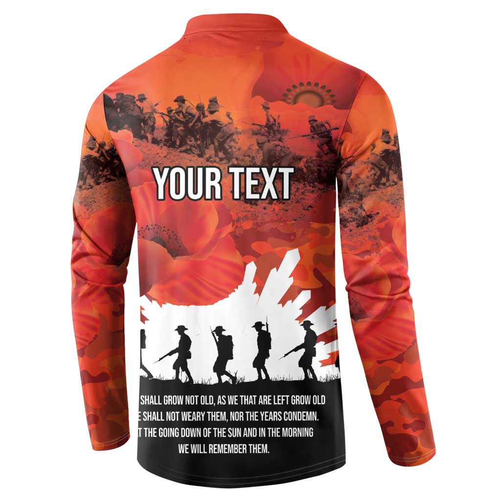 Anzac Day Gallipoli Personalised Button Sweatshirt Red Poppy Flowers