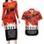 Anzac Day Gallipoli Personalised Couples Matching Long Sleeve Bodycon Dress and Hawaiian Shirt Red Poppy Flowers