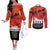 Anzac Day Gallipoli Personalised Couples Matching Off The Shoulder Long Sleeve Dress and Long Sleeve Button Shirt Red Poppy Flowers