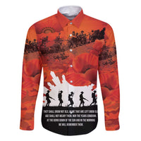 Anzac Day Gallipoli Personalised Family Matching Mermaid Dress and Hawaiian Shirt Red Poppy Flowers LT9 Dad's Shirt - Long Sleeve Red - Polynesian Pride