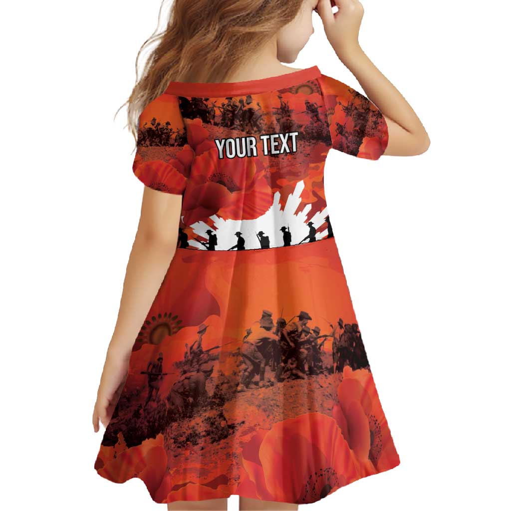 Anzac Day Gallipoli Personalised Family Matching Short Sleeve Bodycon Dress and Hawaiian Shirt Red Poppy Flowers LT9 - Polynesian Pride