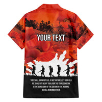 Anzac Day Gallipoli Personalised Family Matching Short Sleeve Bodycon Dress and Hawaiian Shirt Red Poppy Flowers LT9 - Polynesian Pride
