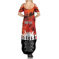 Anzac Day Gallipoli Personalised Family Matching Summer Maxi Dress and Hawaiian Shirt Red Poppy Flowers