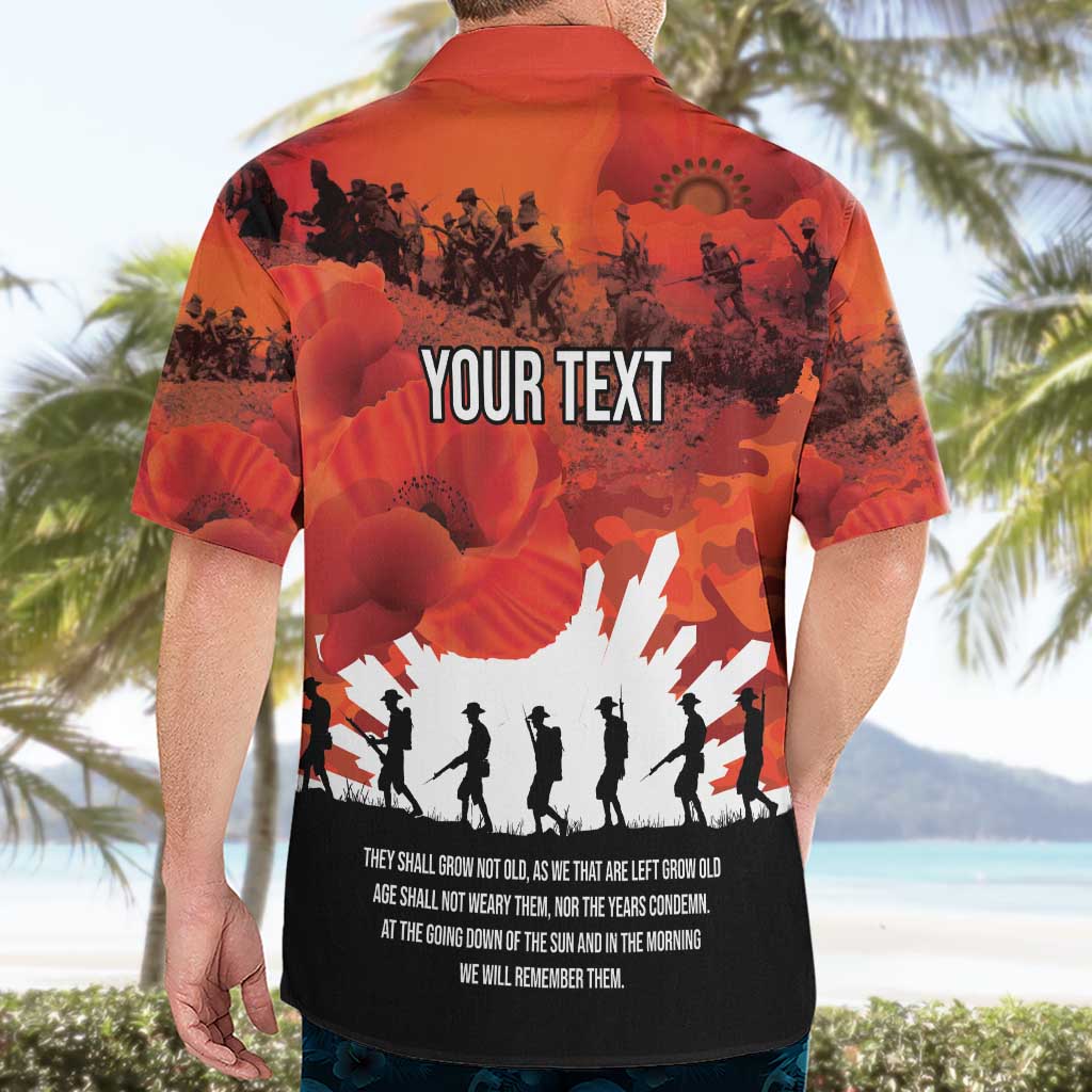 Anzac Day Gallipoli Personalised Hawaiian Shirt Red Poppy Flowers