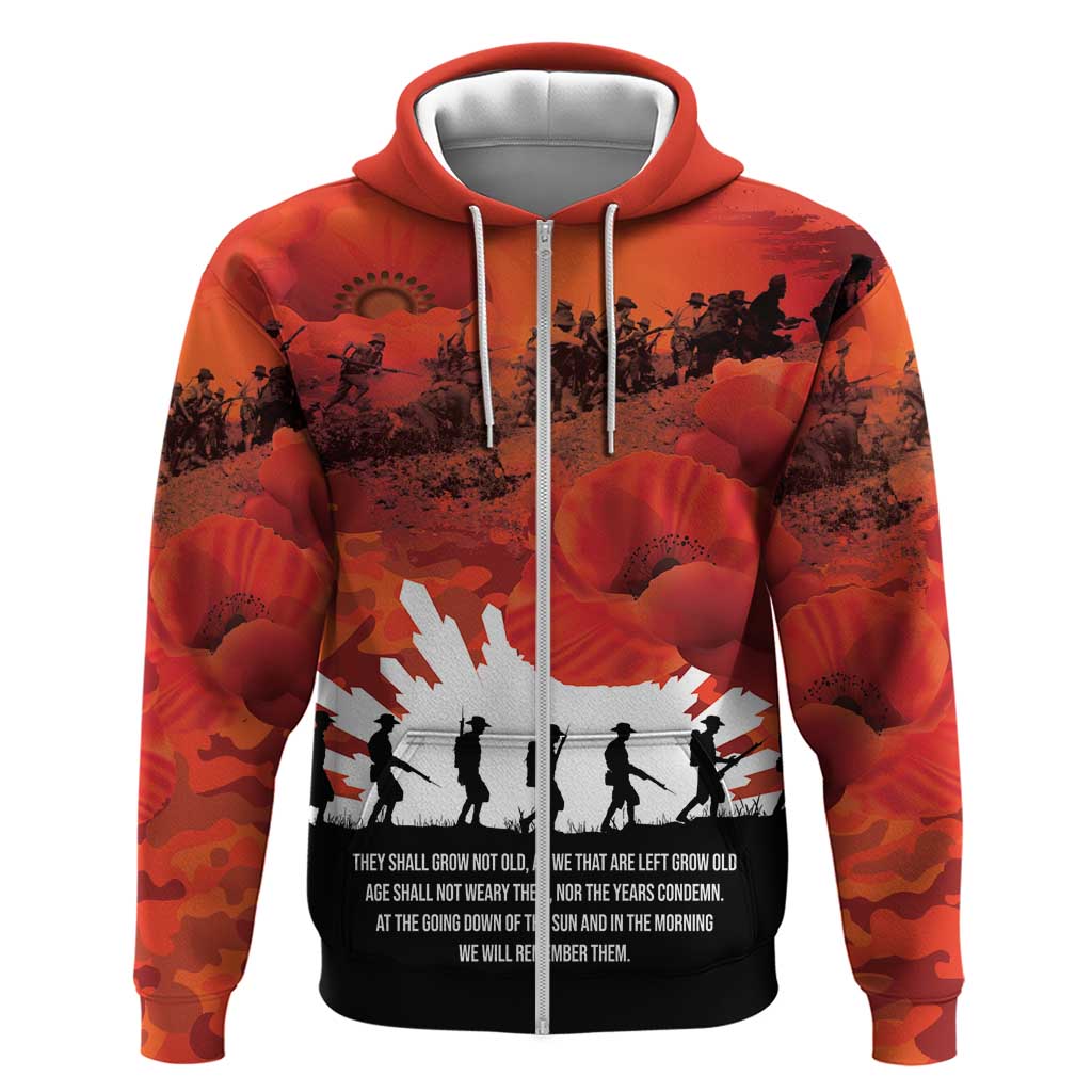 Anzac Day Gallipoli Personalised Hoodie Red Poppy Flowers