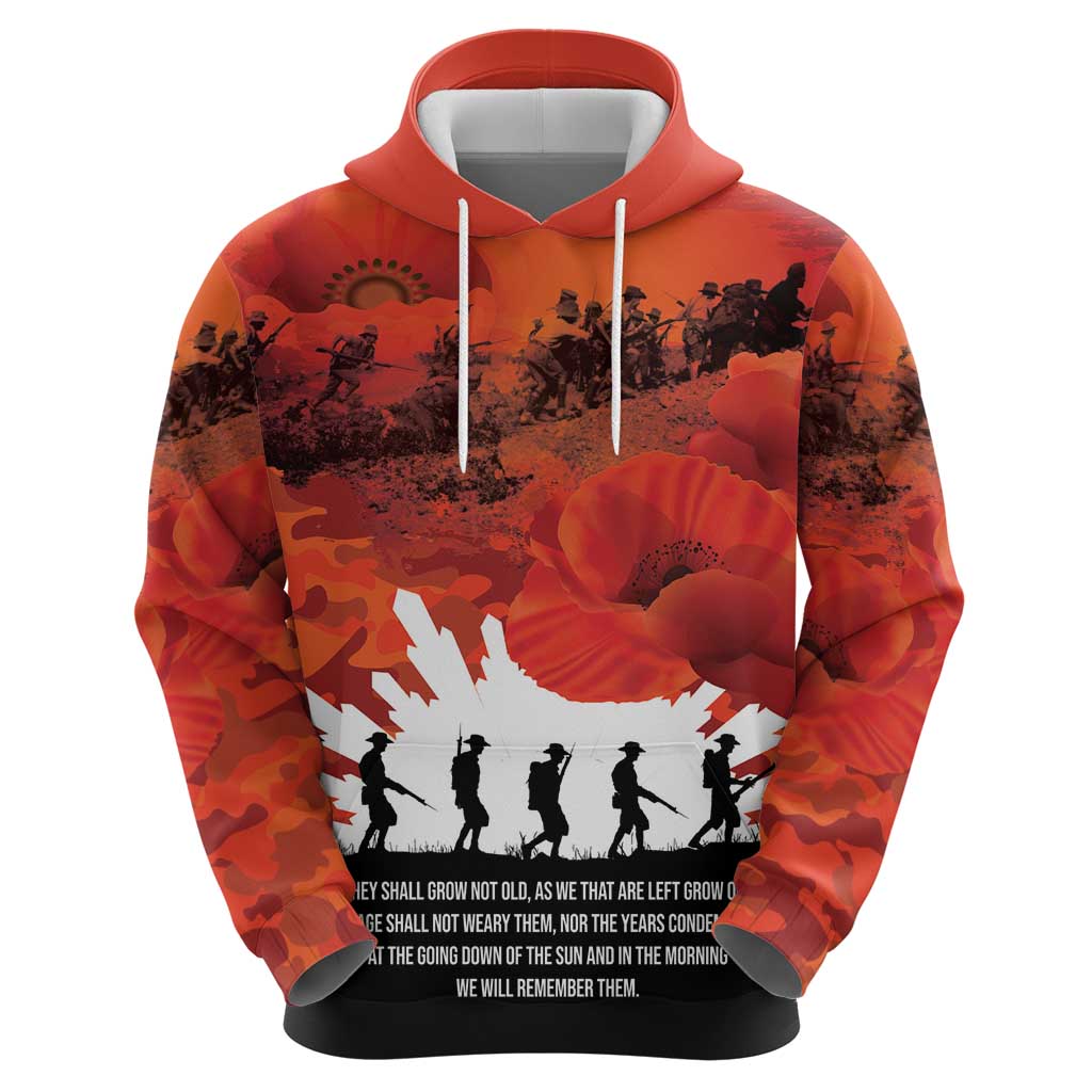 Anzac Day Gallipoli Personalised Hoodie Red Poppy Flowers