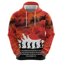 Anzac Day Gallipoli Personalised Hoodie Red Poppy Flowers