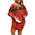 Anzac Day Gallipoli Personalised Off Shoulder Short Dress Red Poppy Flowers