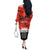 Anzac Day Gallipoli Personalised Off The Shoulder Long Sleeve Dress Red Poppy Flowers