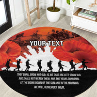 Anzac Day Gallipoli Personalised Round Carpet Red Poppy Flowers LT9 Red - Polynesian Pride