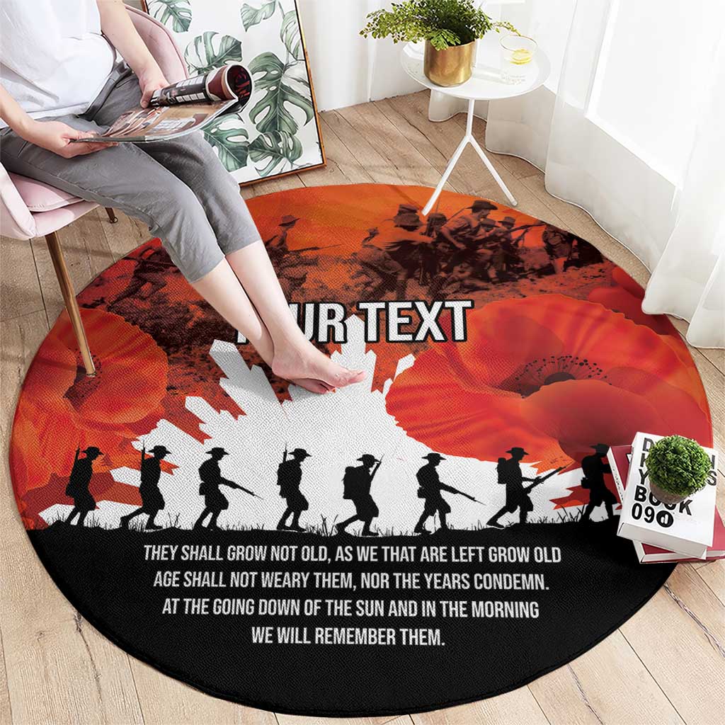 Anzac Day Gallipoli Personalised Round Carpet Red Poppy Flowers LT9 - Polynesian Pride