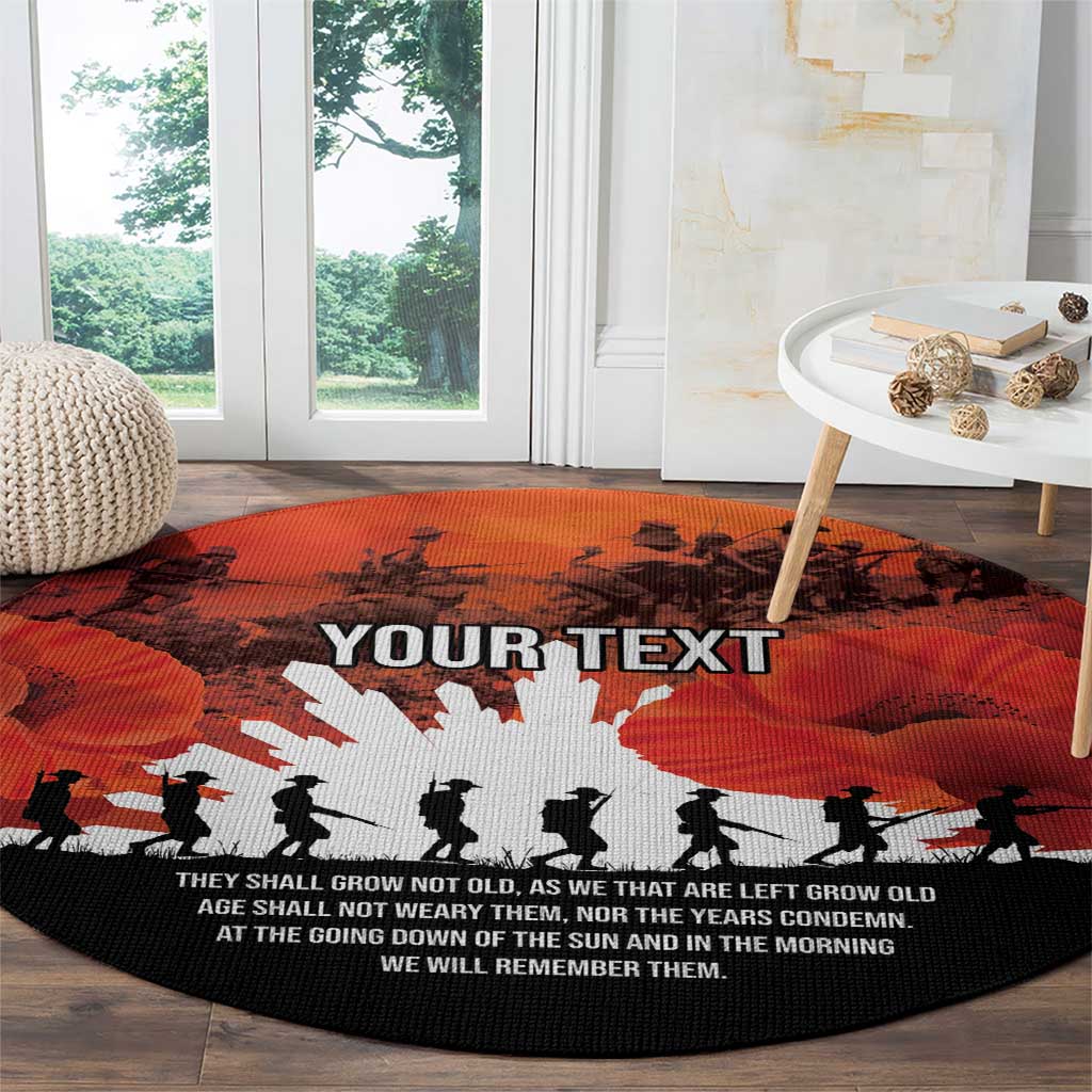 Anzac Day Gallipoli Personalised Round Carpet Red Poppy Flowers LT9 - Polynesian Pride