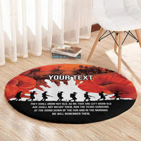 Anzac Day Gallipoli Personalised Round Carpet Red Poppy Flowers LT9 - Polynesian Pride