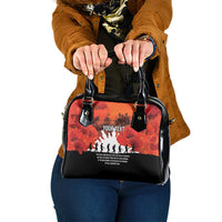 Anzac Day Gallipoli Personalised Shoulder Handbag Red Poppy Flowers