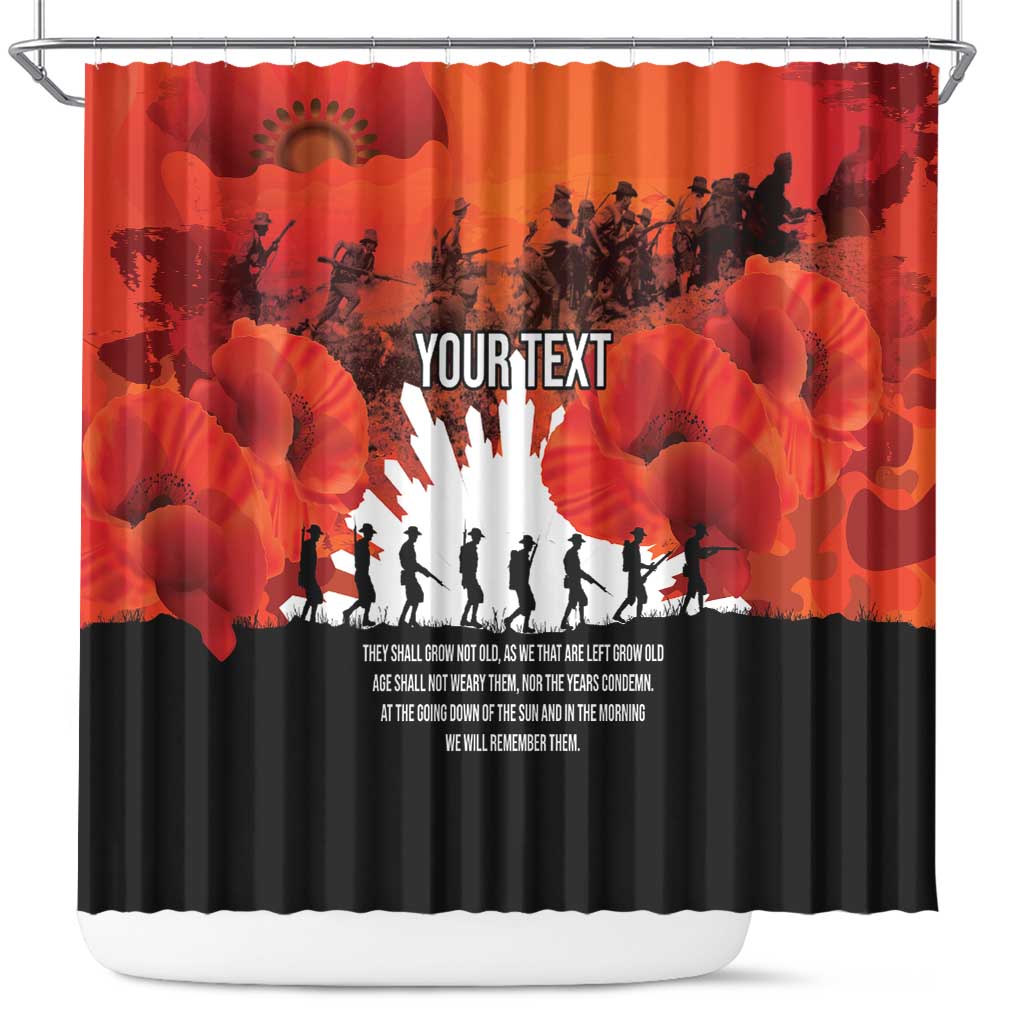 Anzac Day Gallipoli Personalised Shower Curtain Red Poppy Flowers LT9 Red - Polynesian Pride