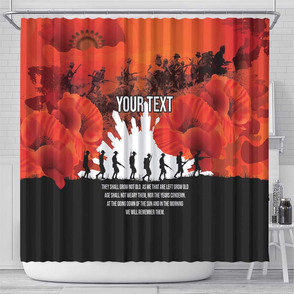 Anzac Day Gallipoli Personalised Shower Curtain Red Poppy Flowers LT9 - Polynesian Pride
