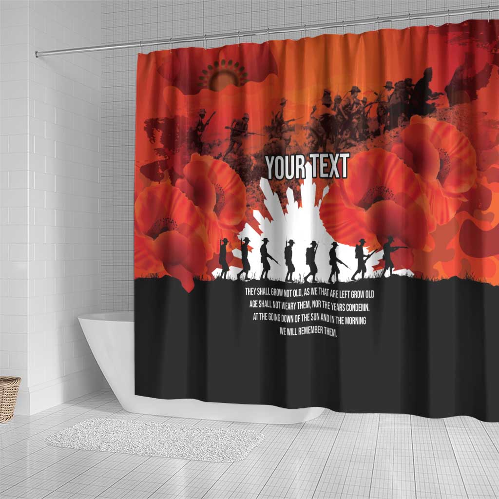 Anzac Day Gallipoli Personalised Shower Curtain Red Poppy Flowers LT9 - Polynesian Pride