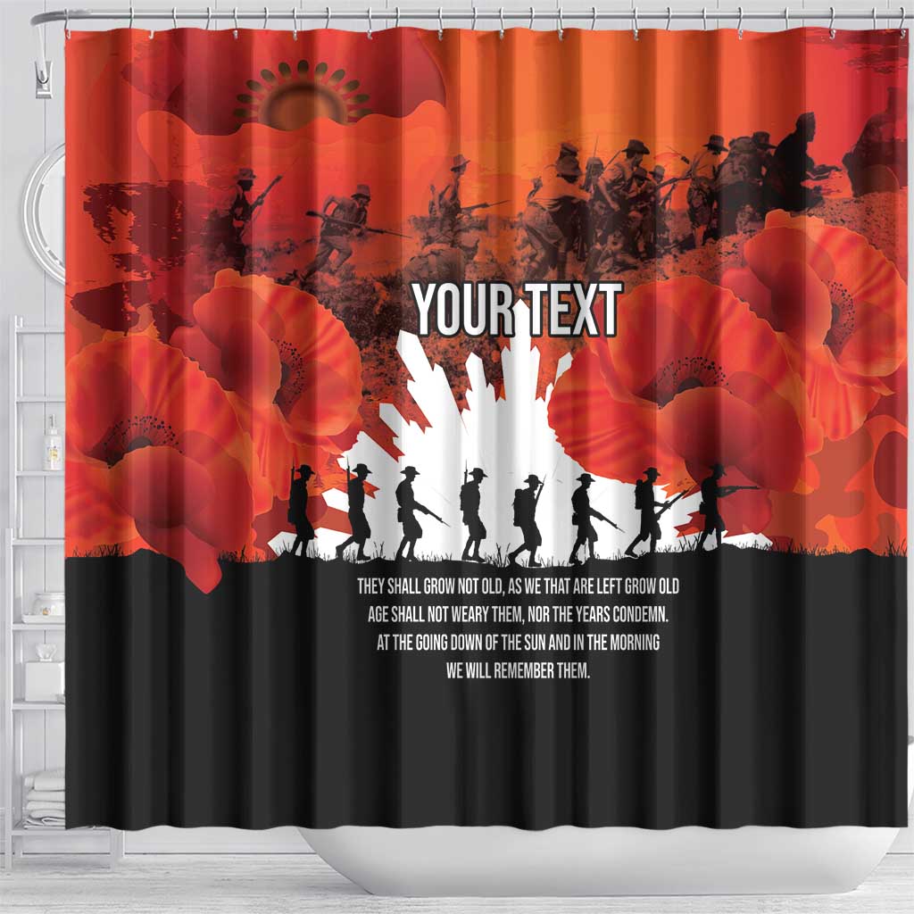 Anzac Day Gallipoli Personalised Shower Curtain Red Poppy Flowers LT9 - Polynesian Pride