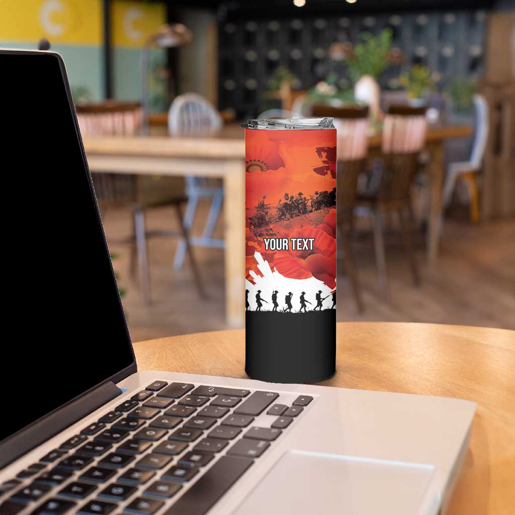 Anzac Day Gallipoli Personalised Skinny Tumbler Red Poppy Flowers