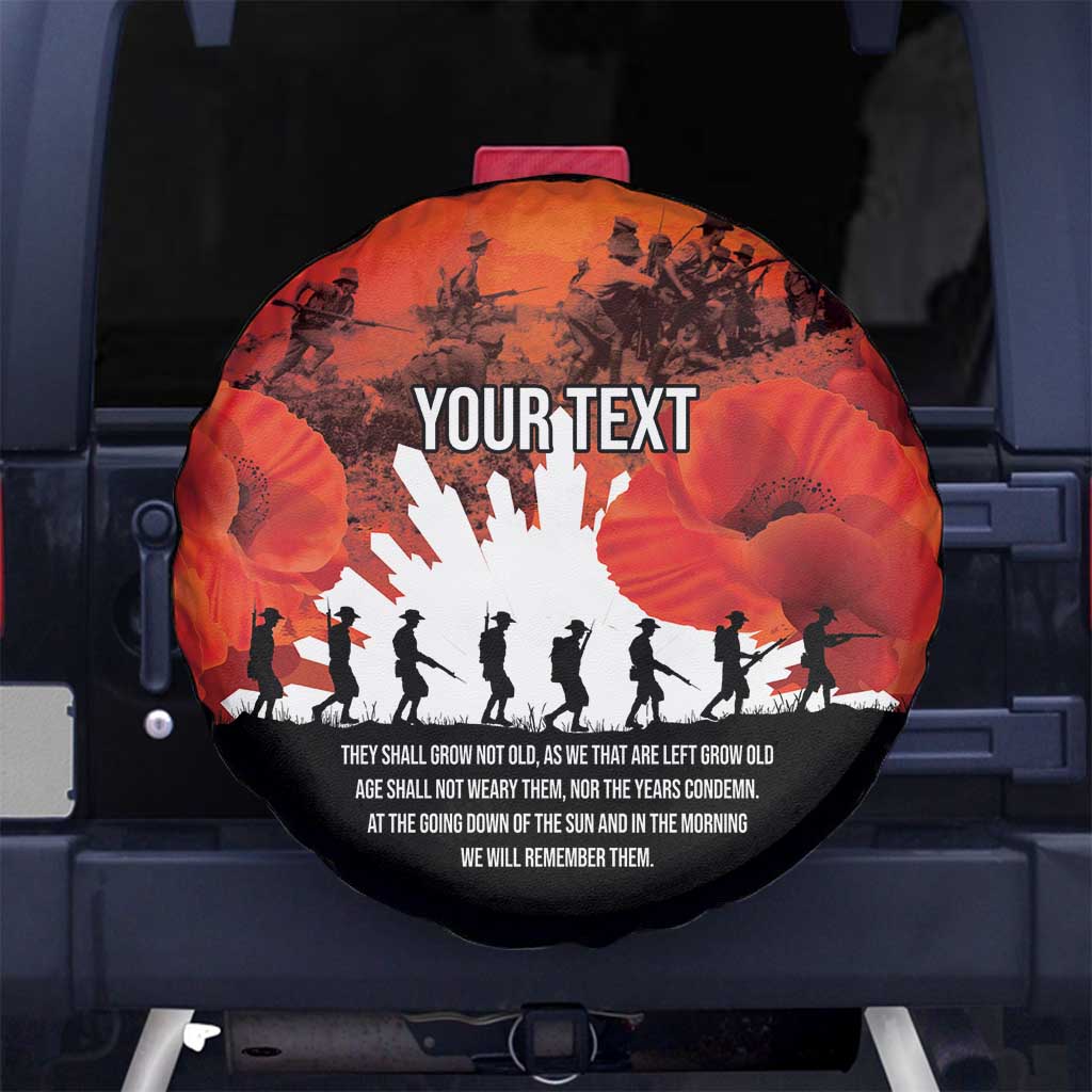Anzac Day Gallipoli Personalised Spare Tire Cover Red Poppy Flowers LT9 No hole Red - Polynesian Pride