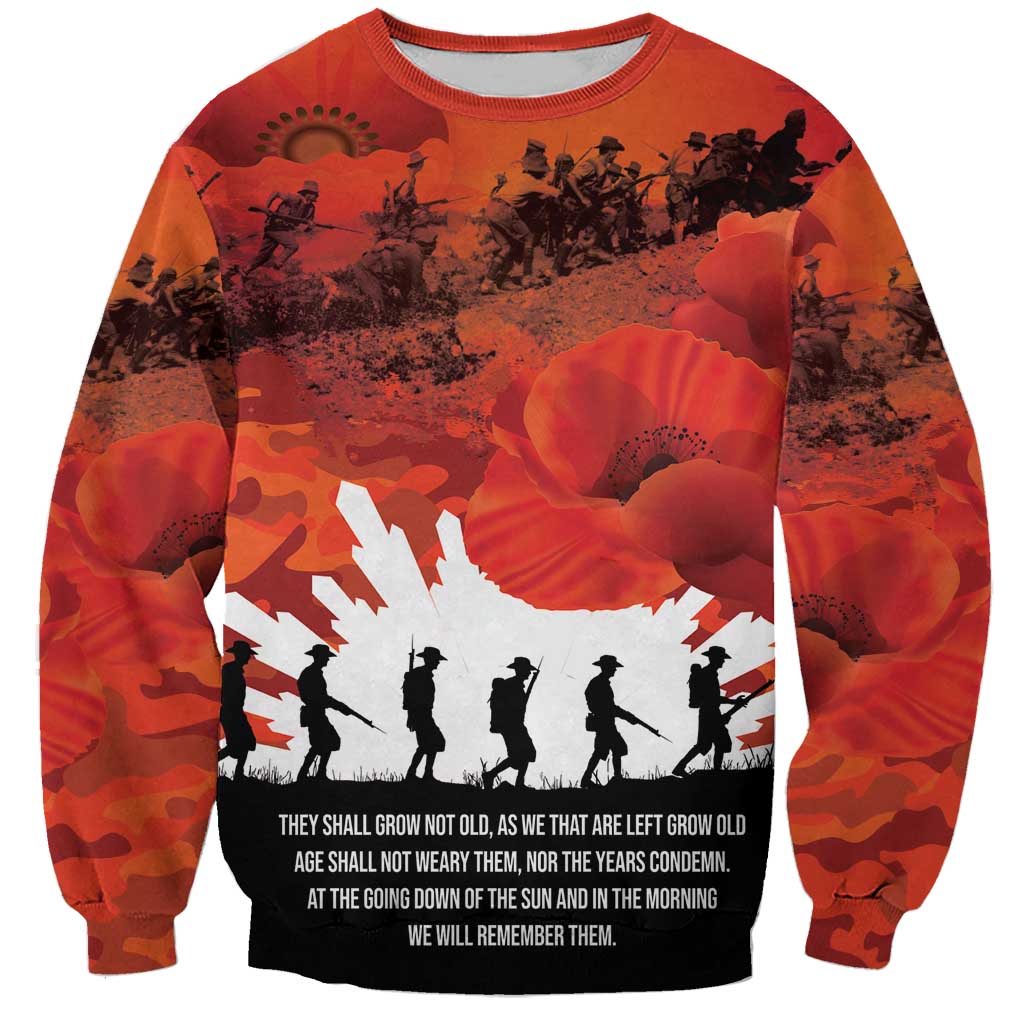 Anzac Day Gallipoli Personalised Sweatshirt Red Poppy Flowers