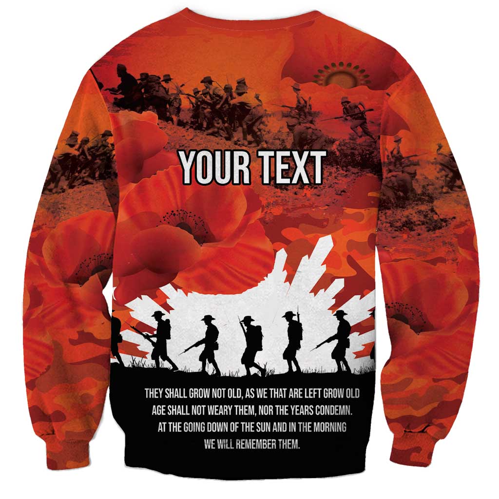 Anzac Day Gallipoli Personalised Sweatshirt Red Poppy Flowers