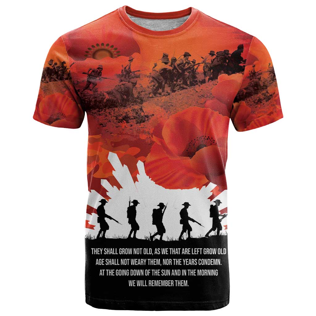 Anzac Day Gallipoli Personalised T Shirt Red Poppy Flowers