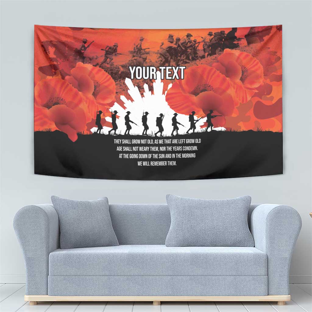 Anzac Day Gallipoli Personalised Tapestry Red Poppy Flowers LT9 - Polynesian Pride