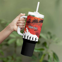 Anzac Day Gallipoli Personalised Tumbler With Handle Red Poppy Flowers